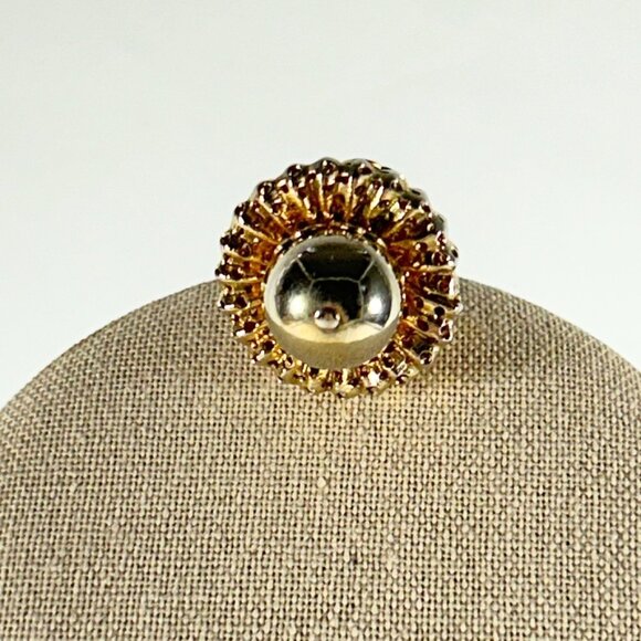 SPECTACULAR 50's BAUBLE GOLD TONE PENDANT W/BEAUTIFUL 24” GOLD TONE ROPE CHAIN - Picture 10 of 11